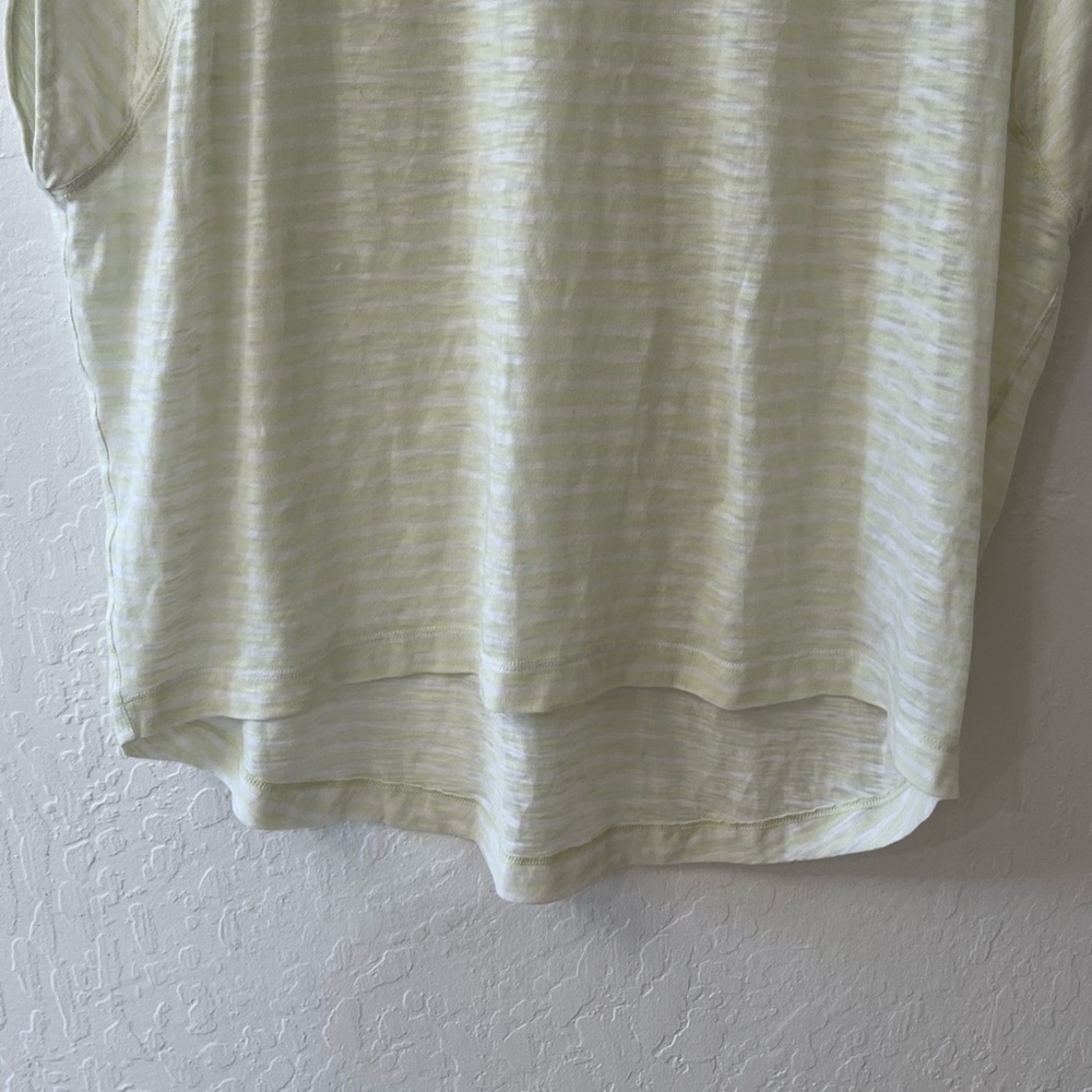 We the Free Free People Halo Cap Sleeve T-Shirt Stripe Neon Lime Combo - Picture 9 of 15